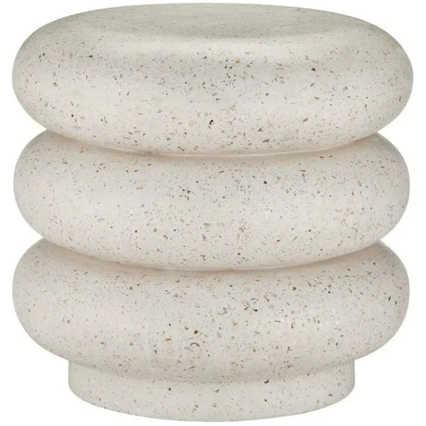 Cusani Concrete and Stone Ivory Stool-Garden Stools-Currey & Co-LOOMLAN