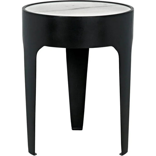 Cylinder Marble Round Side Table
