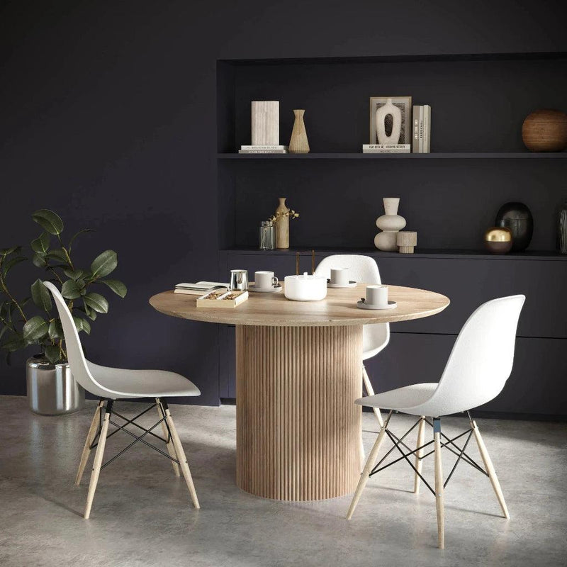 Cylinder Modern Designed Wooden Round Dining Table