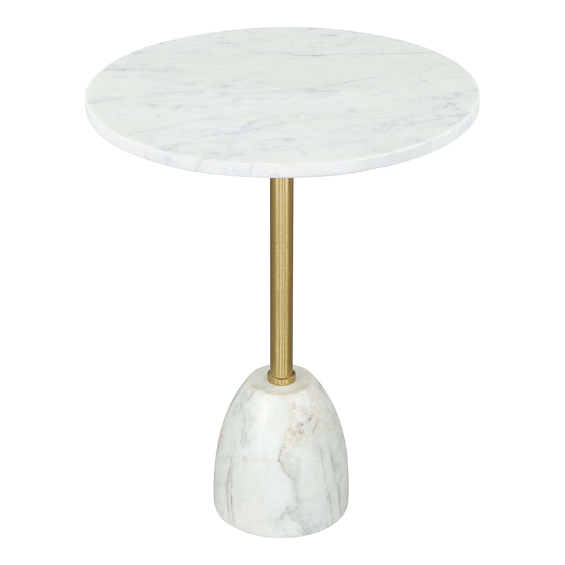 Cynthia Side Table White & Gold Side Tables LOOMLAN By Zuo Modern