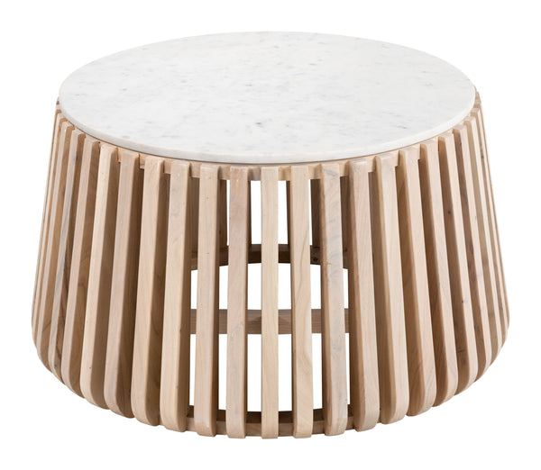 Cyprus Coffee Table White & Natural-Coffee Tables-Zuo Modern-LOOMLAN