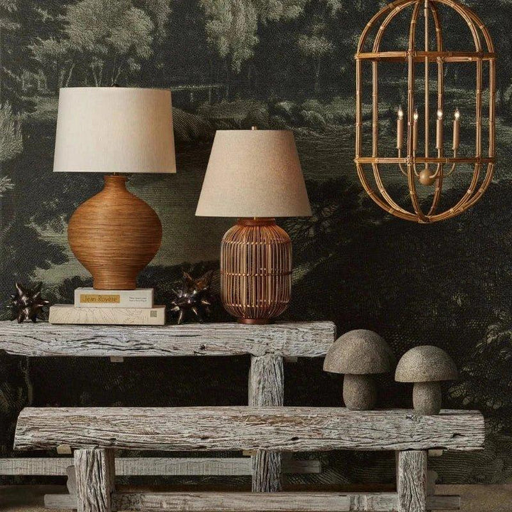 Cyrus Bohemian Bamboo Design Table Lamp - LOOMLAN - Currey & Co - Table Lamps