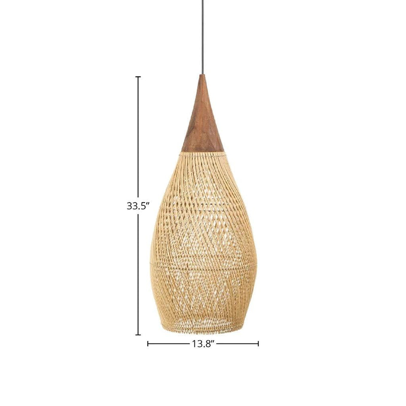 D-Bodhi Horn Rattan Framed Stylish Pendant