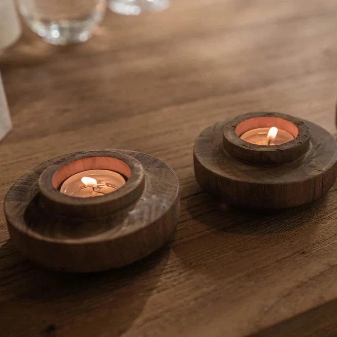 D-Bodhi Ring Wooden Candle Holder-Candle Holders-LH Imports-LOOMLAN