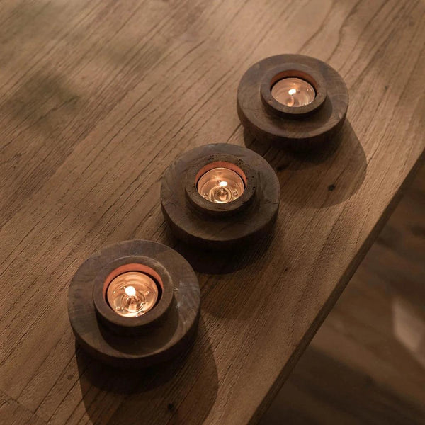 D-Bodhi Ring Wooden Candle Holder