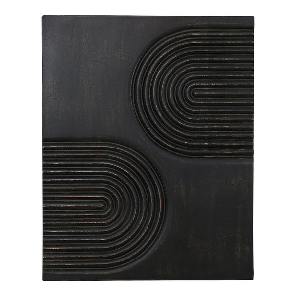 Passages Carved Mango Wood Black Wall Art