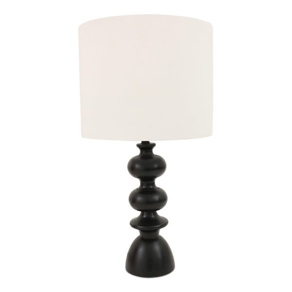 Gwen Mango Wood and Textured Cotton Black Table Lamp
