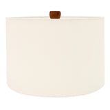 Evie Mango Wood and Textured Cotton Brown Table Lamp