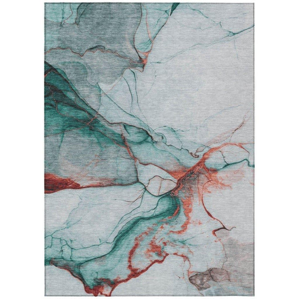 Daeanor Teal Washable Indoor - Outdoor Rug - LOOMLAN - LOOMLAN Rugs - Outdoor Rugs