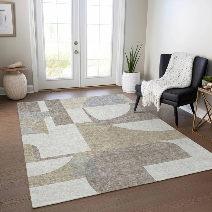 Daeel Brown Washable Indoor - Outdoor Rug - LOOMLAN - LOOMLAN Rugs - Outdoor Rugs