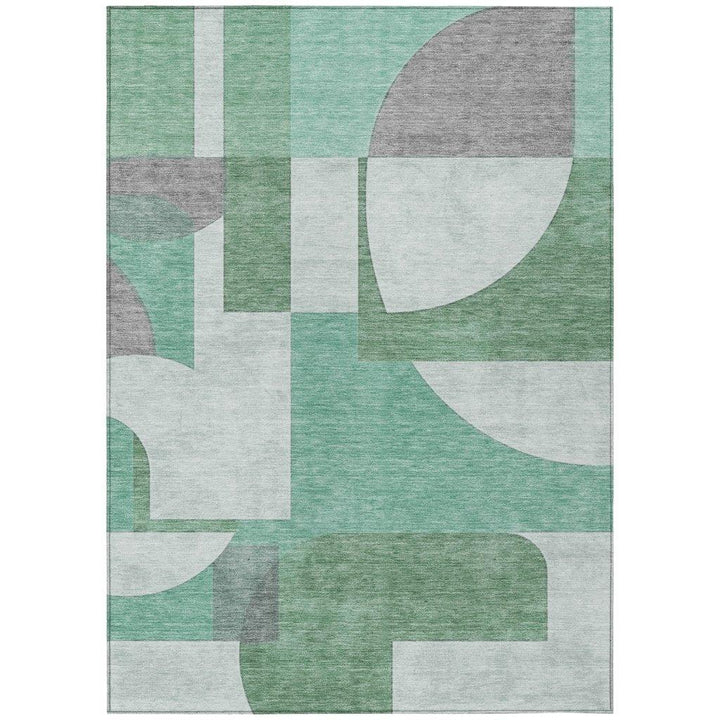 Daeel Green Washable Indoor - Outdoor Rug - LOOMLAN - LOOMLAN Rugs - Outdoor Rugs
