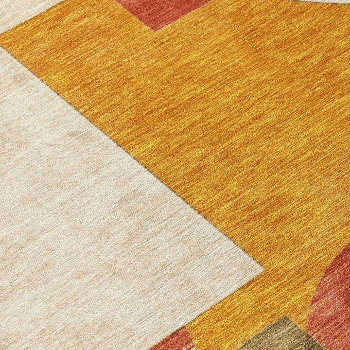 Daeel Orange Washable Indoor - Outdoor Rug - LOOMLAN - LOOMLAN Rugs - Outdoor Rugs
