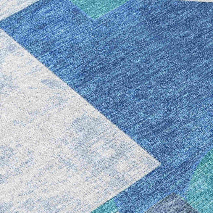 Daeel Teal Washable Indoor - Outdoor Rug - LOOMLAN - LOOMLAN Rugs - Outdoor Rugs