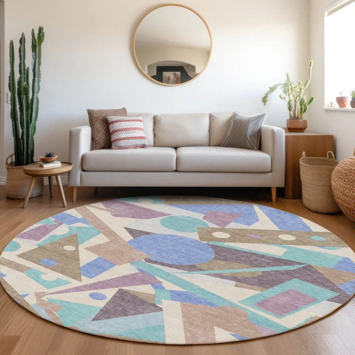 Daeir Brown Washable Indoor - Outdoor Rug - LOOMLAN - LOOMLAN Rugs - Outdoor Rugs