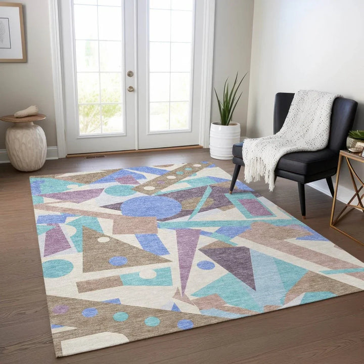 Daeir Brown Washable Indoor - Outdoor Rug - LOOMLAN - LOOMLAN Rugs - Outdoor Rugs