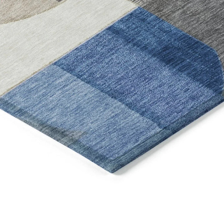 Daeira Blue Washable Indoor - Outdoor Rug - LOOMLAN - LOOMLAN Rugs - Outdoor Rugs