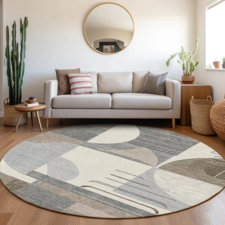 Daeira Brown Washable Indoor - Outdoor Rug - LOOMLAN - LOOMLAN Rugs - Outdoor Rugs