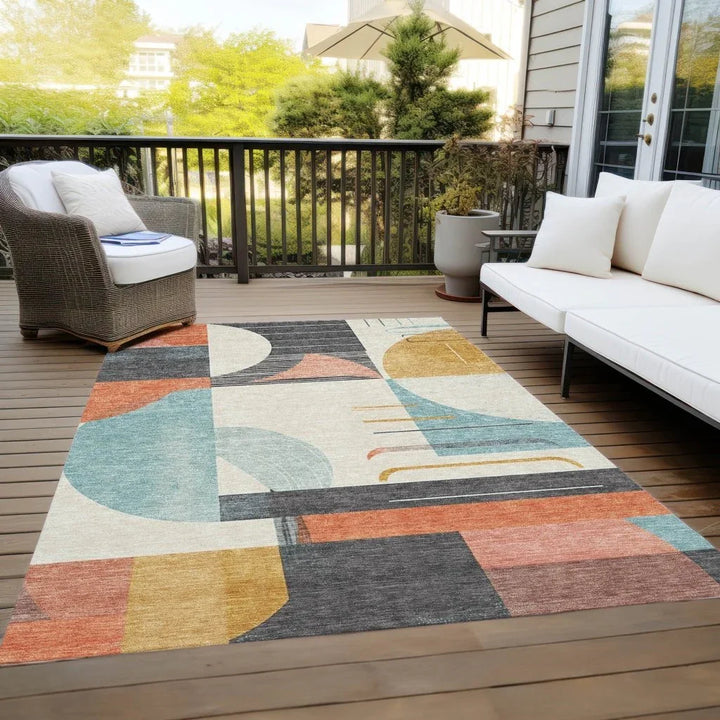 Daeira Gray Washable Indoor - Outdoor Rug - LOOMLAN - LOOMLAN Rugs - Outdoor Rugs