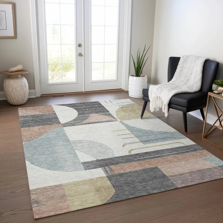 Daeira Orange Washable Indoor - Outdoor Rug - LOOMLAN - LOOMLAN Rugs - Outdoor Rugs
