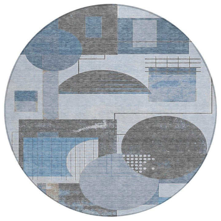 Daeon Blue Washable Indoor - Outdoor Rug - LOOMLAN - LOOMLAN Rugs - Outdoor Rugs