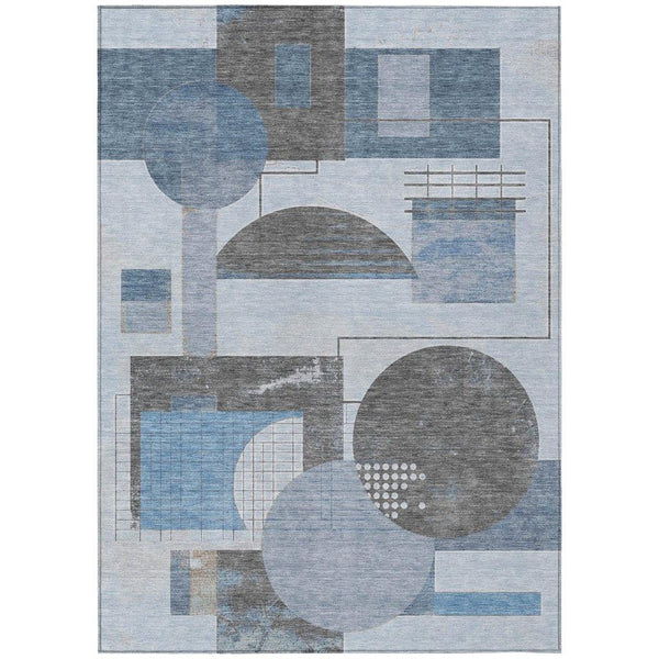 Daeon Blue Washable Indoor - Outdoor Rug - LOOMLAN - LOOMLAN Rugs - Outdoor Rugs