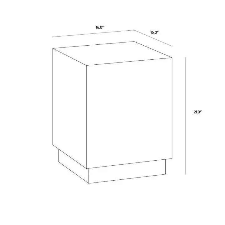 Daines White Marble Square End Table - LOOMLAN - SUNPAN - Side Tables