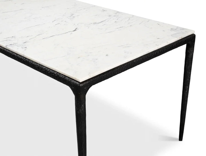 Dakor Marble Top Rectangular Dining Table-Dining Tables-Sarreid-LOOMLAN