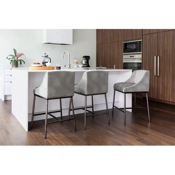 Dalary Leather Counter Stool-Counter Stools-SUNPAN-LOOMLAN