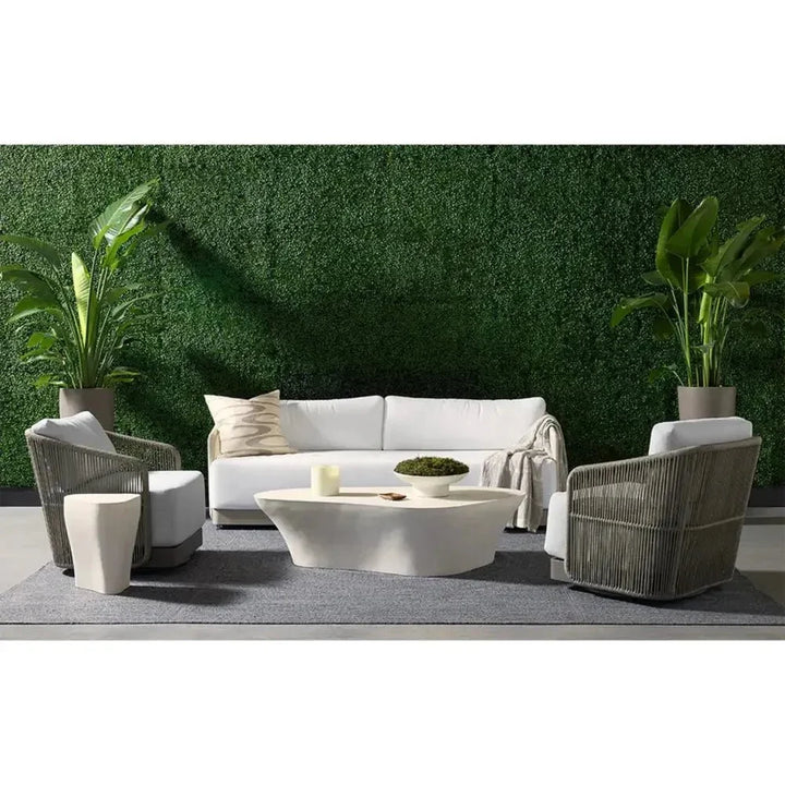 Dali White Outdoor Geometric Coffee Table-Outdoor Coffee Tables-SUNPAN-LOOMLAN
