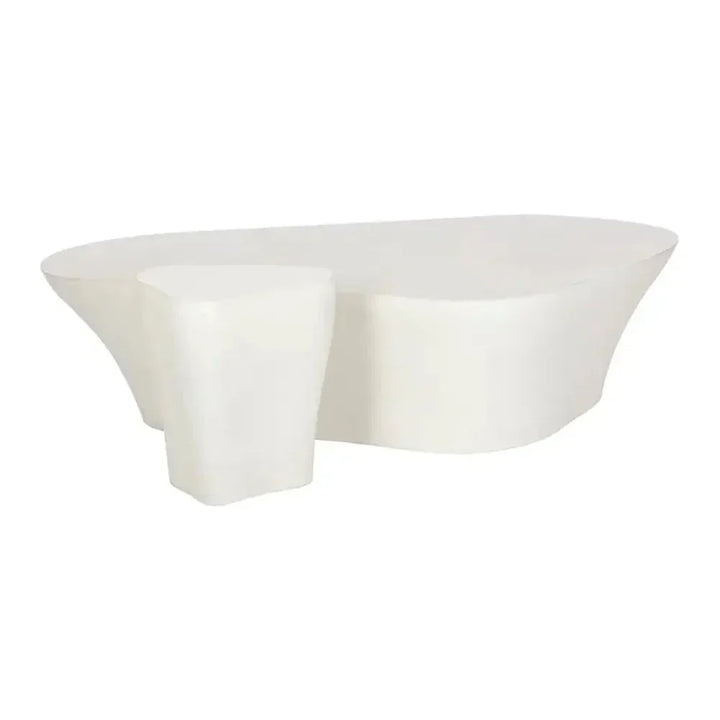 Dali White Outdoor Geometric Coffee Table-Outdoor Coffee Tables-SUNPAN-LOOMLAN