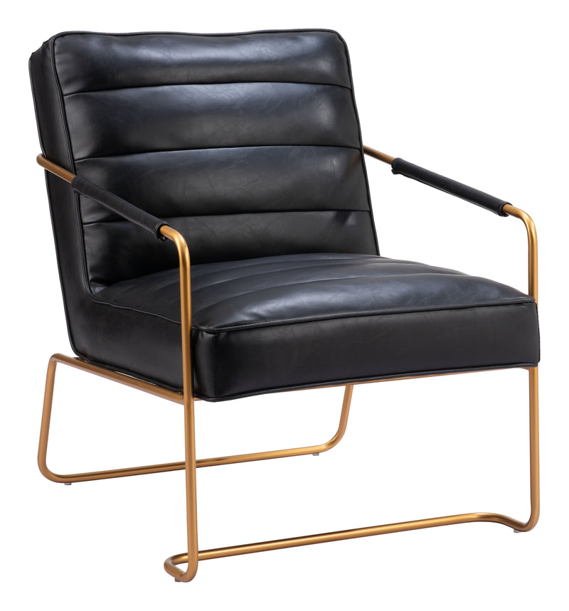 Dallas Accent Chair Vintage Black-Accent Chairs-Zuo Modern-LOOMLAN