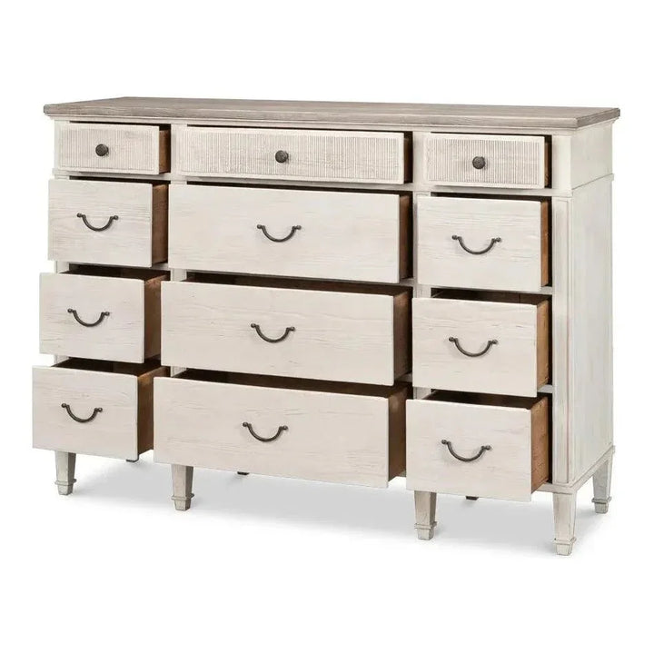 Dalmar Bungalow Two Tone White Dresser - LOOMLAN - Sarreid - Dressers