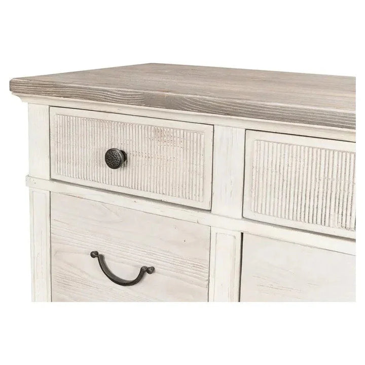 Dalmar Bungalow Two Tone White Dresser - LOOMLAN - Sarreid - Dressers