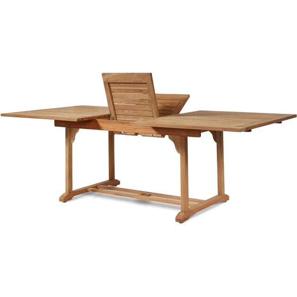 Dalton Rectangular Extandable Outdoor Dining Table-Outdoor Dining Tables-HiTeak-LOOMLAN