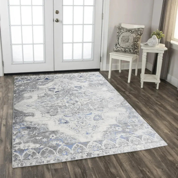 Damm Medallion Gray Kitchen Hallway Runner Rug - LOOMLAN - LOOMLAN - Area Rugs