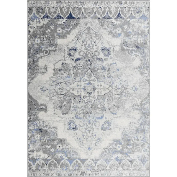 Damm Medallion Gray Kitchen Hallway Runner Rug - LOOMLAN - LOOMLAN - Area Rugs