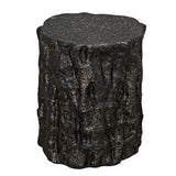 Damono Stool/Side Table, Black Fiber Cement-Poufs and Stools-Noir-LOOMLAN