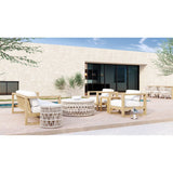 Dana Carrara Marble Top Outdoor Coffee Table-Outdoor Coffee Tables-Sunset West-LOOMLAN