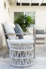 Dana Carrara Marble Top Outdoor End Table