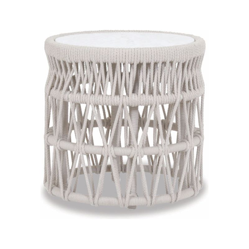 Dana Carrara Marble Top Outdoor End Table