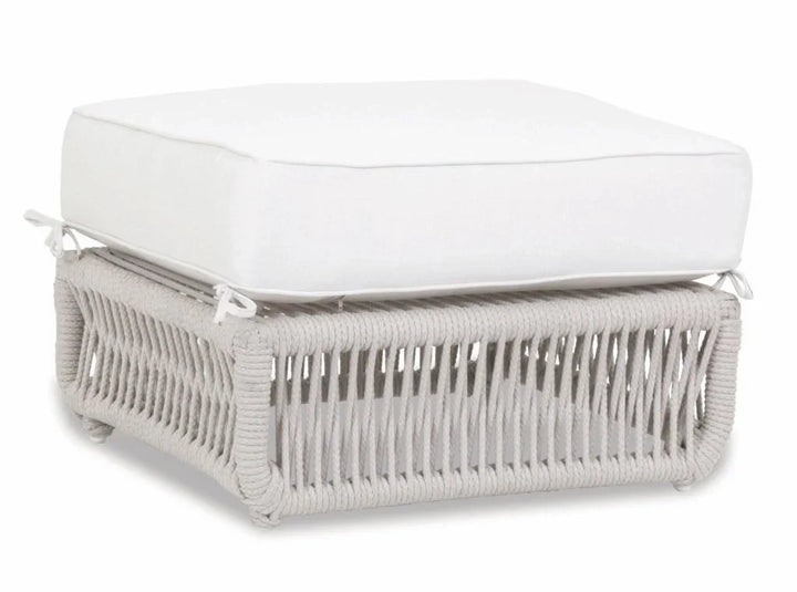 Dana Rope Rectangular Outdoor Ottoman-Outdoor Ottomans-Sunset West-Linen Canvas-LOOMLAN
