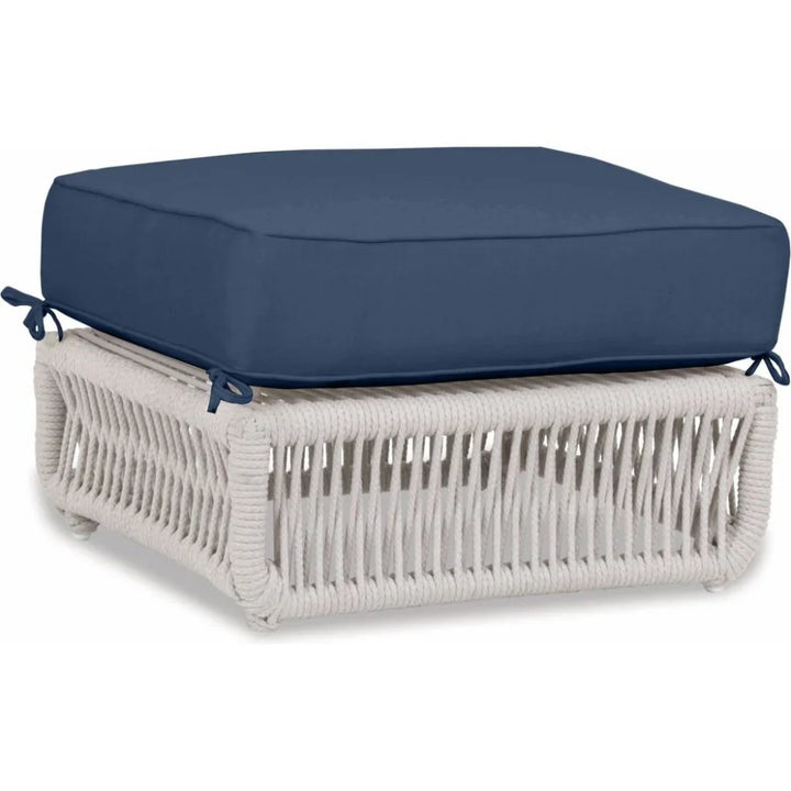 Dana Rope Rectangular Outdoor Ottoman-Outdoor Ottomans-Sunset West-Spectrum Indigo-LOOMLAN