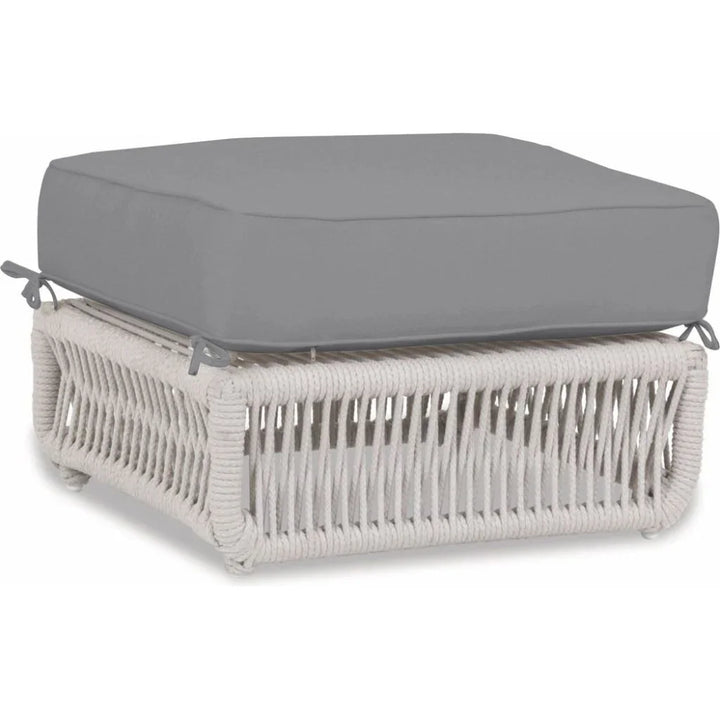Dana Rope Rectangular Outdoor Ottoman-Outdoor Ottomans-Sunset West-Canvas Granite-LOOMLAN