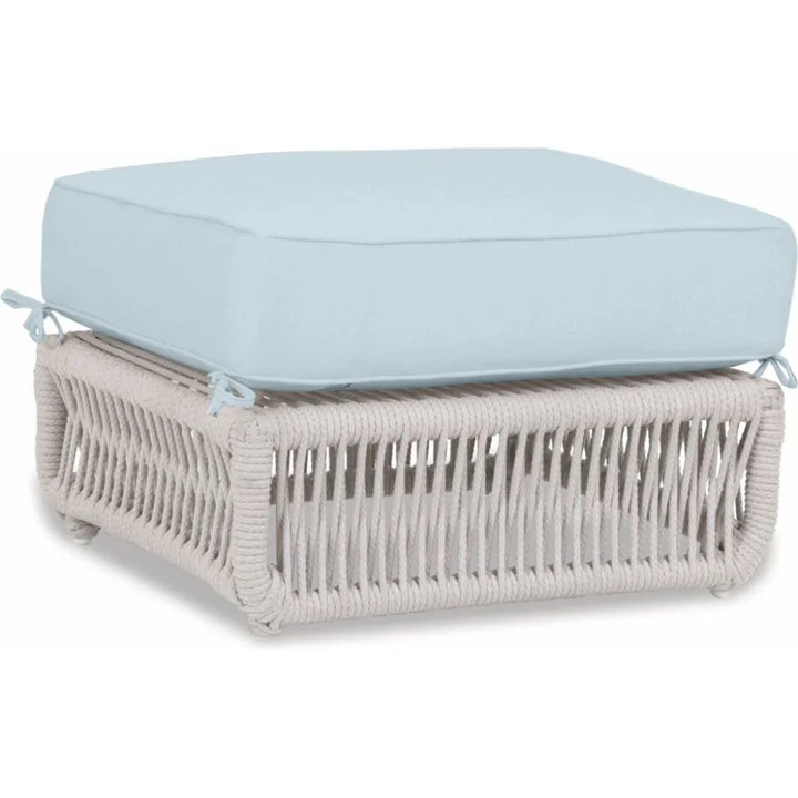 Dana Rope Rectangular Outdoor Ottoman-Outdoor Ottomans-Sunset West-Canvas Skyline-LOOMLAN