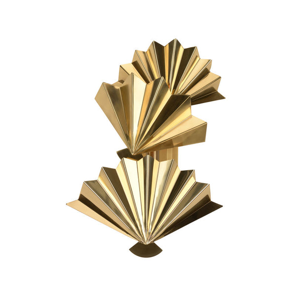 Dancing Fan Polished Brass Finish Wall Sconce-Wall Sconces-Chelsea House-Right Facing-LOOMLAN