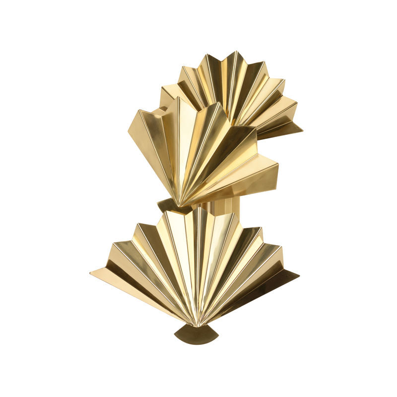 Dancing Fan Polished Brass Finish Wall Sconce-Wall Sconces-Chelsea House-LOOMLAN