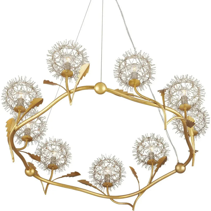 Dandelion Silver & Gold Chandelier - LOOMLAN - Currey & Co - Chandeliers
