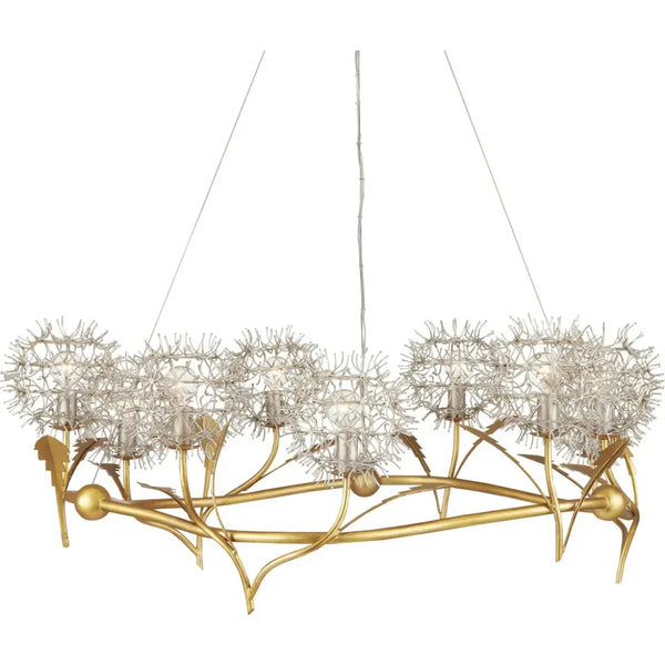 Dandelion Silver & Gold Chandelier - LOOMLAN - Currey & Co - Chandeliers