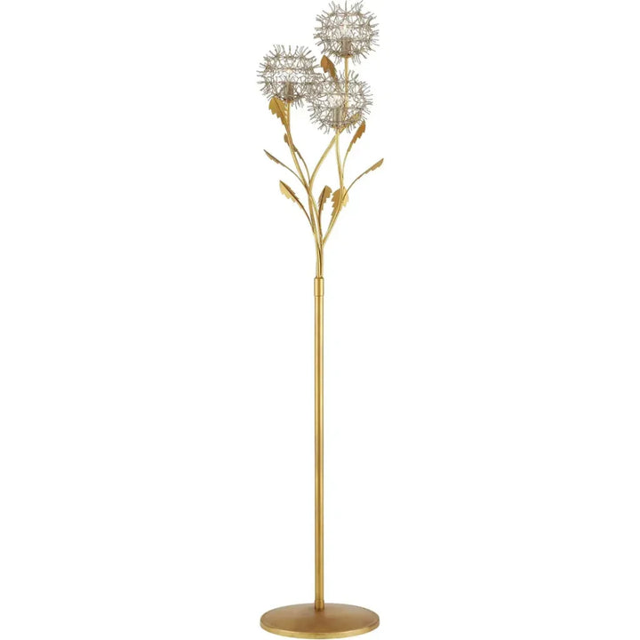 Dandelion Silver & Gold Floor Lamp-Floor Lamps-Currey & Co-LOOMLAN