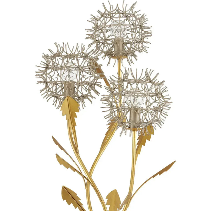 Dandelion Silver & Gold Floor Lamp-Floor Lamps-Currey & Co-LOOMLAN